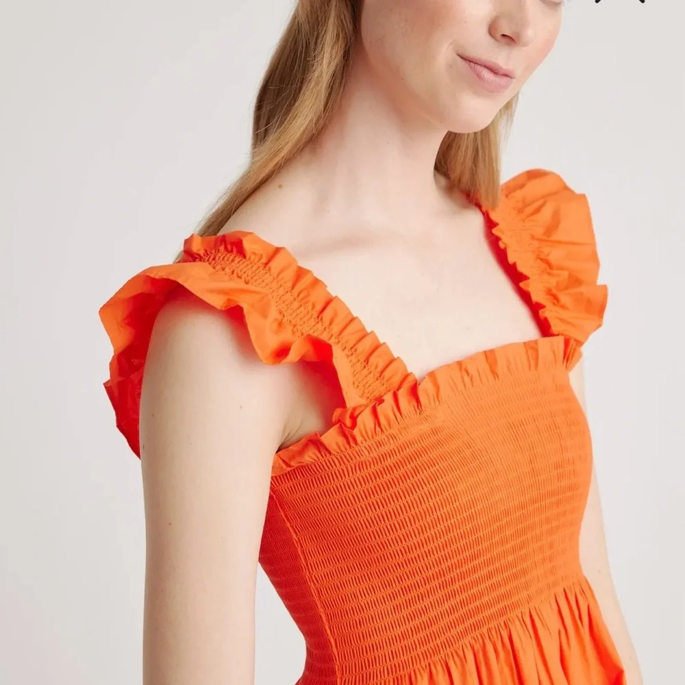 Cute Quince smocked sleeveless Red dress M - Picture 7 of 8